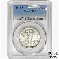 1942-S Walking Liberty Half Dollar PCGS MS64