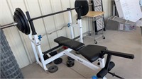 TUFF STUFF WEIGHT BENCH W/ WEIGHTS & ACC.