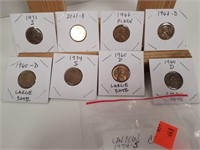 8 Lincoln Pennies 1974s ~ 1962D ~ 1960D Small Date