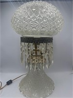 Vintage glass prism Daisy and button lamp