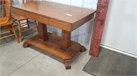 Oak library table w/ drawer