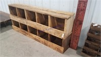 10-hole wood chicken nest--68" long by 28.5" tall