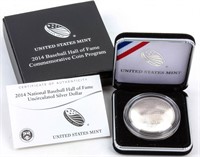 Coin 2014 Baseball Hall of Fame Silver $ W/Box