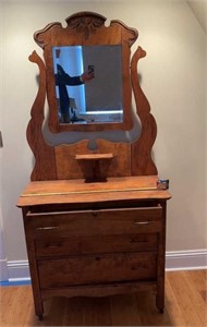 36x18x76in antique wood vanity/dresser OFFSITE PU