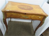 Vintage inlaid wood/decorative metal attached