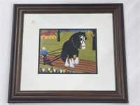Framed Maud Lewis Print - Horse Pulling Plough