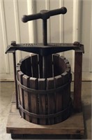 (T)
 SC & W Co. Wooden and Metal Grape Press