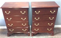 2 CRAFTIQUE MAHOGANY NIGHTSTAND END TABLES