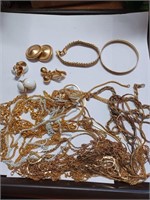 Lot of Goldtone Jewelry to Include Earrings,