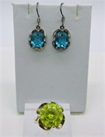 Mexico Sterling Set- Blue & Green Stones