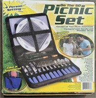 (6) On The Go Picnic Set. 4pc Set with Bag