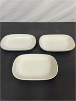 3 UNITED AIRLINES 1ST CLASS WHITE PORCELAIN Trays
