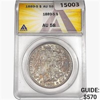 1889-S Morgan Silver Dollar ANACS AU58