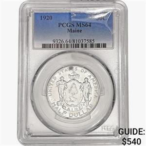 1920 Maine Half Dollar PCGS MS64