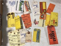 Lot of 24 Railroad Baggage/Freight Tags