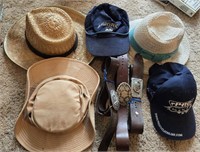 Lot Of Assorted Hats/Belts- See All Photos