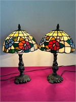 Stained Glass Style Plastic Shade Table Lamps