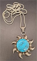 (XX) 30" Starburst Turquoise Sterling Silver