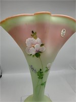 Large Lotus Mist Burmese Satin Fan Vase