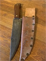 Large Knife in Leather Sheath