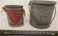 (2) Vintage Metal Minnow Buckets / Pails