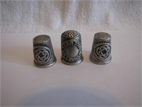 Loty of 3 Pewter Thimbles