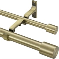 Bronze Double Curtain Rods 72-144 Cap Finials