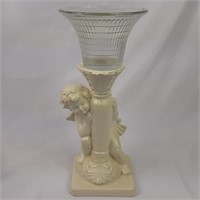 Cherub design pedestal style candle holder