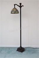 Torchiere Floor Lamp w Tiffany Style Dome Shade