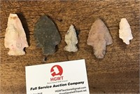 Group of arrowheads, spear points, tools