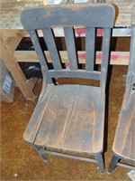 (4) Slat Back Chairs (in Varied Condition)