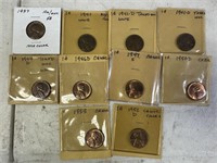 LOT OF 10 HIGH GRADE WHEAT PENNIES CENTS