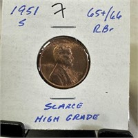 1951-S WHEAT PENNY CENT SCARCE HIGH GRADE