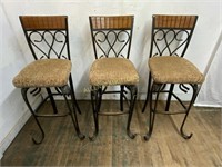 3 MATCHING METAL BAR STOOLS