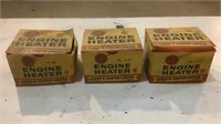 (3) Vintage NOS Carter Engine Heaters R48 R56 R62