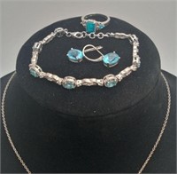 Sterling Blue Topaz Jewelry Set