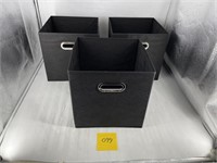 BLACK CUBE BIN SET OF 3-BOXES