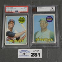 1969 Topps R. Jackson & F. Robinson Graded Cards