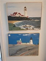 COLLECTION OF FRAMED PRINTS: LIGHTHOUSE AND
