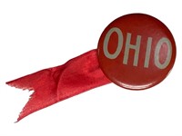 Ohio Button w Red Ribbon