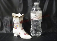 German Dresden China Floral Boot / Shoe ~ 5.5"t