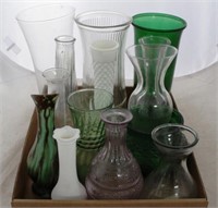 Tray Lot of Assorted Vases