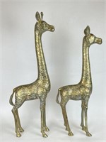 Pair of Brass Giraffes