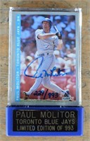 Signed '93 Paul Molitor Fleer Baseball Card