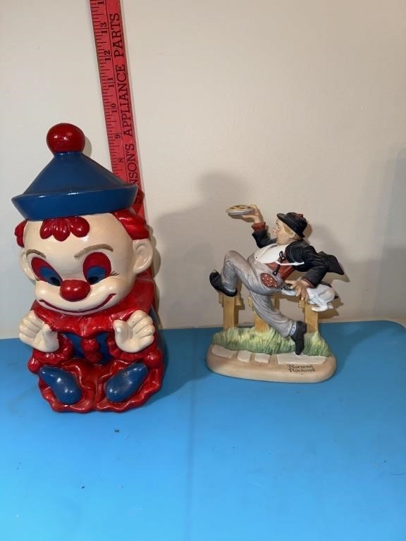 Ceramic clown bank no stopper Norman Rockwell
