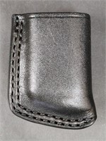 Black Leather Magazine Holder with Belt Clip