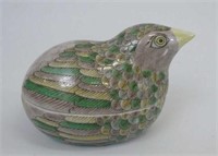 Fine Chinese porcelain quail box 8.5cm