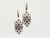 Beautiful Purple Crystal Earrings