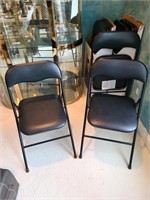 9 Faux Leather & Metal Folding Chairs. Dining Room
