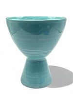 Vintage McCoy ceramic harmony blue planter